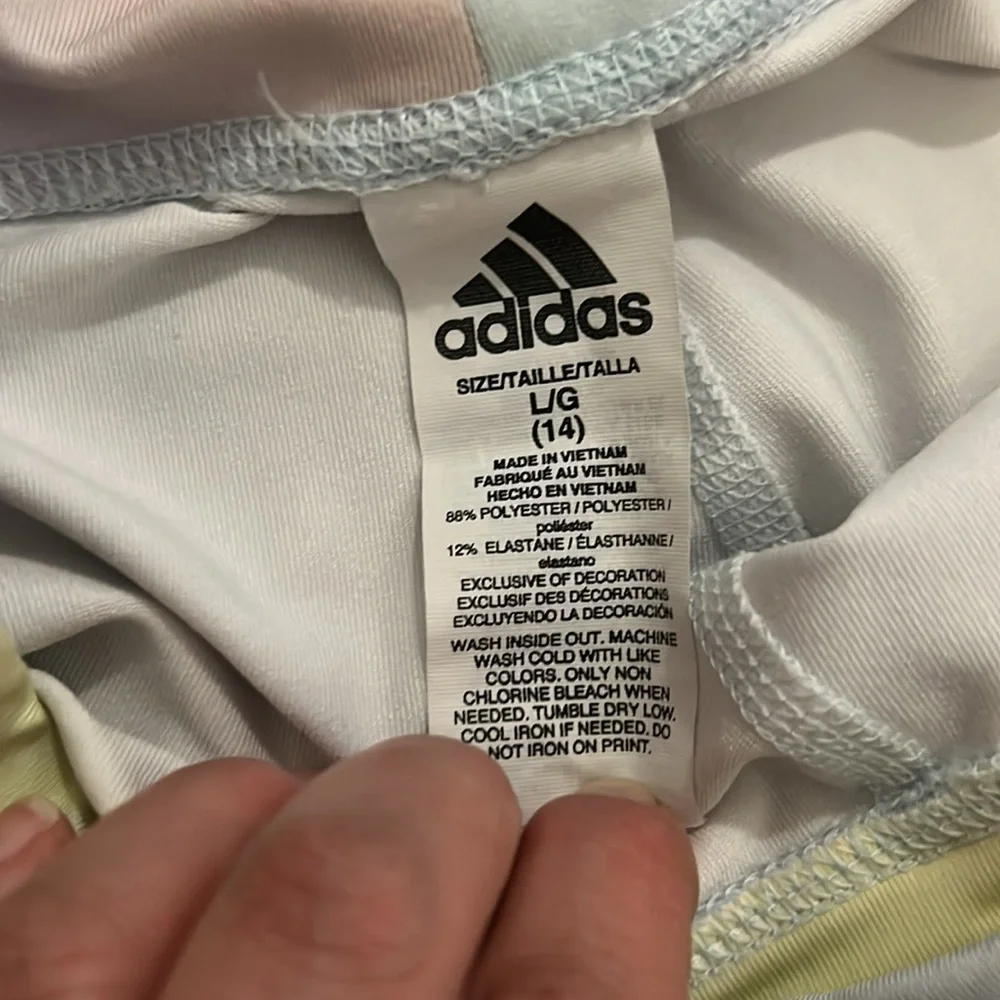 Adidas Aeroready Pastel Athletic Capri Leggings Sz 14 Youth